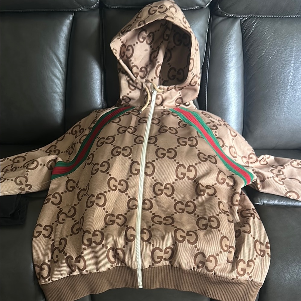Gucci Tan GG Logo Hoodie